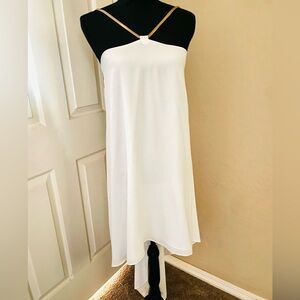 EXPRESS Herringbone Chain Strap Hi-Lo Halter Dress